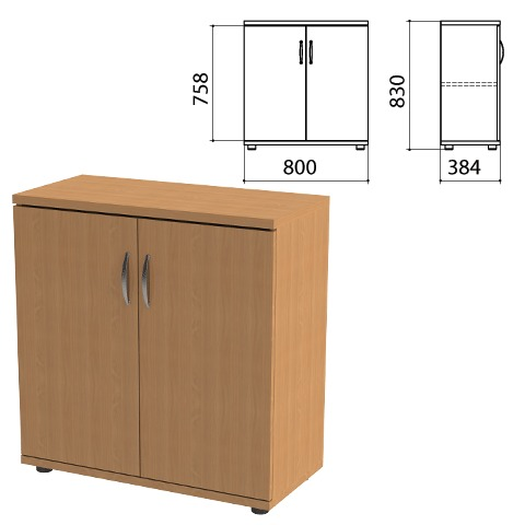 Шкаф закрытый Этюд, 800х384х830 мм, цвет бук бавария (КОМПЛЕКТ)