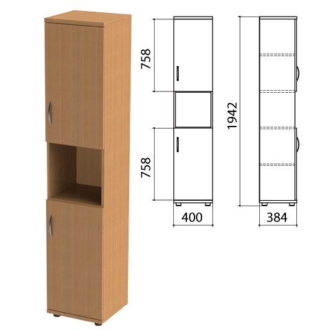 Шкаф полузакрытый Этюд, 400х384х1942 мм, цвет бук бавария (КОМПЛЕКТ)