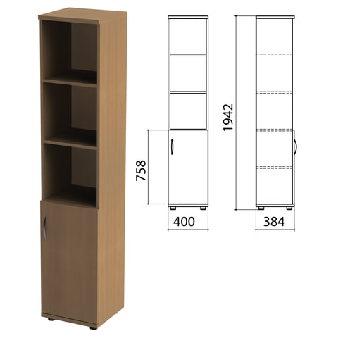 Шкаф полузакрытый Этюд, 386х370х1996 мм, орех (КОМПЛЕКТ)