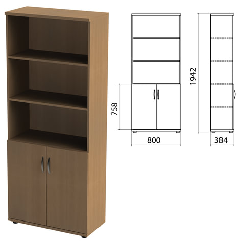 Шкаф полузакрытый Этюд, 768х380х1996 мм, орех (КОМПЛЕКТ)