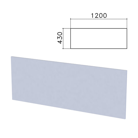 Экран-перегородка Бюджет, 1200х16х430мм, серый (КОМПЛЕКТ С ФУРНИТУРОЙ)