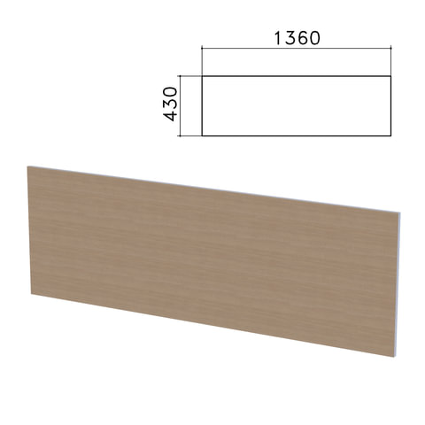 Экран-перегородка Бюджет, 1360х16х430мм, орех онтарио (КОМПЛЕКТ С ФУРНИТУРОЙ)