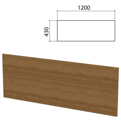 Экран-перегородка Бюджет, 1200х16х430 мм, орех 190 (КОМПЛЕКТ С ФУРНИТУРОЙ)