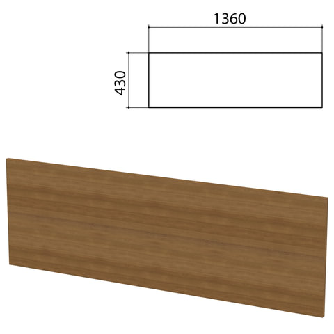 Экран-перегородка Бюджет, 1360х16х430 мм, орех 190 (КОМПЛЕКТ С ФУРНИТУРОЙ)