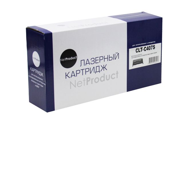 Тонер-картридж NetProduct (N-CLT-C407S) для Samsung CLP-320/320n/325/CLX-3185, C, 1K