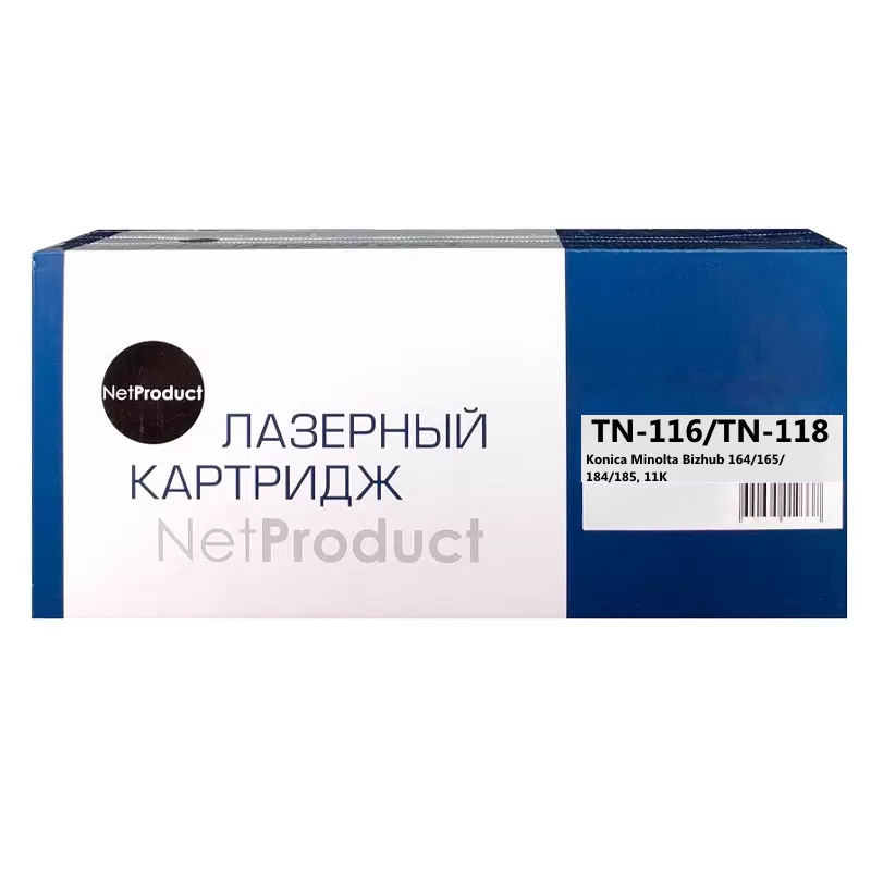 Тонер-картридж NetProduct (N-TN-116/TN-118) для Konica Minolta Bizhub 164/165/184/185, 11K