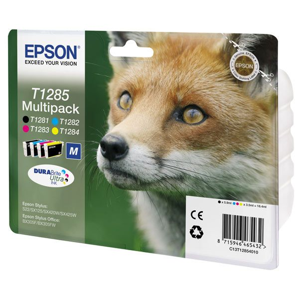 Картридж (комплект 4шт) Epson Stylus S22/SX125/SX420W/SX425W  BK,C,M,Y, C13T12854012