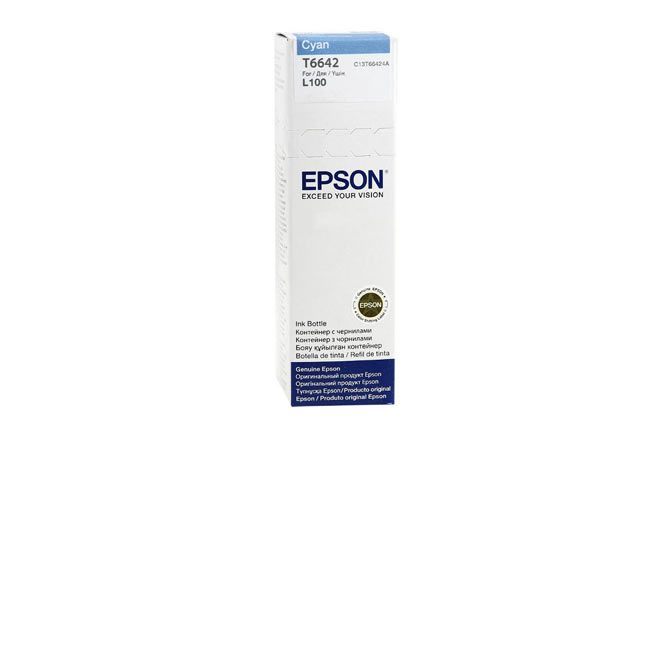 Чернила Epson L100/110/200/210/300/355/550/555  C13T66424A/C13T664298, cyan, 70ml