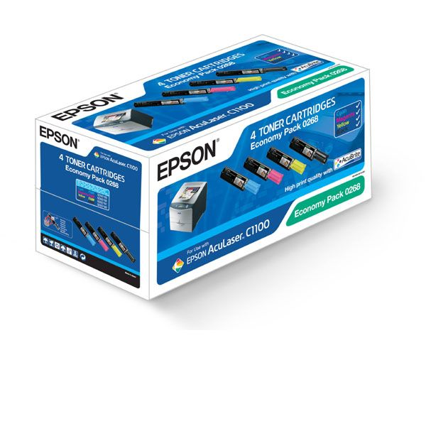 Картридж (комплект) Epson AcuLaser C1100/CX11N/CX11NF  C13S050268, BK,С,M,Y***