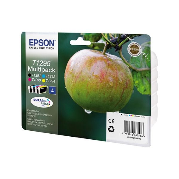 Комплект картриджей Epson Stylus SX230/235W/SX420W/SX425W  C13T12954010/12, BK,C,M,Y