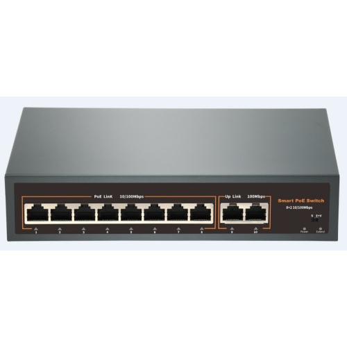 POE-82E коммутатор PoE 8+2 портов, металлический корпус