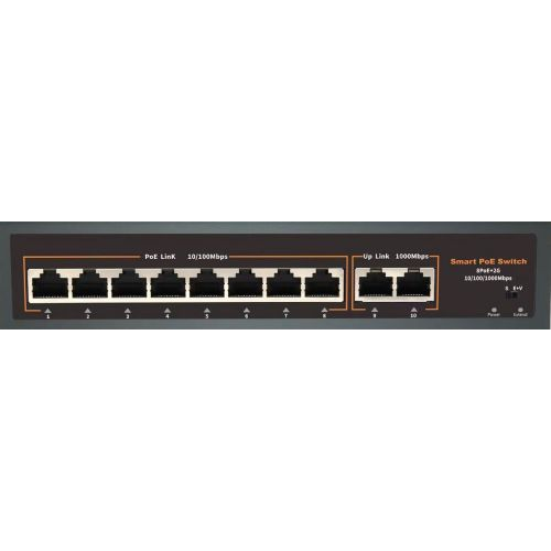 POE-82E-1 коммутатор PoE 8+2 портов, металлический корпус