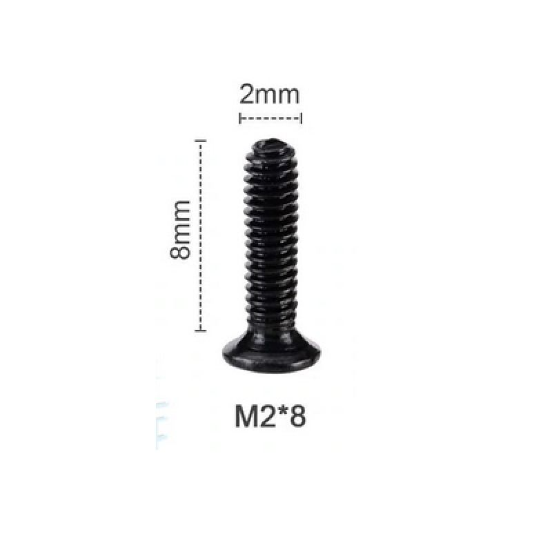 Винт M2x8, для ноутбука, h=8мм, черный