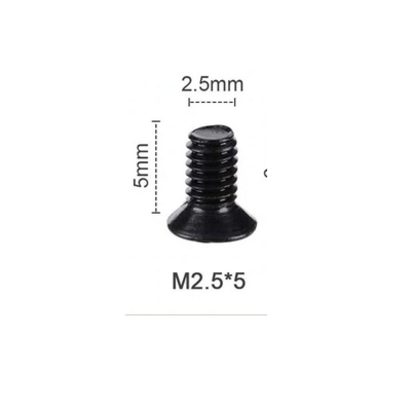 Винт M2.5x5, для ноутбука, h=5мм, черный