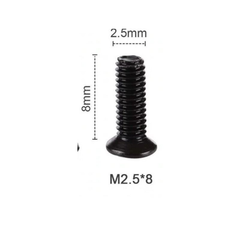 Винт M2.5x8, для ноутбука, h=8мм, черный