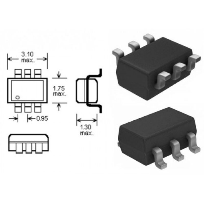 CM1231-02SO, Защитный диод 5V 9V [SOT23-6]