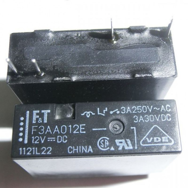 F3AA012E, Реле электромагнитное, 5A 250V, 12V, 5A30VDC