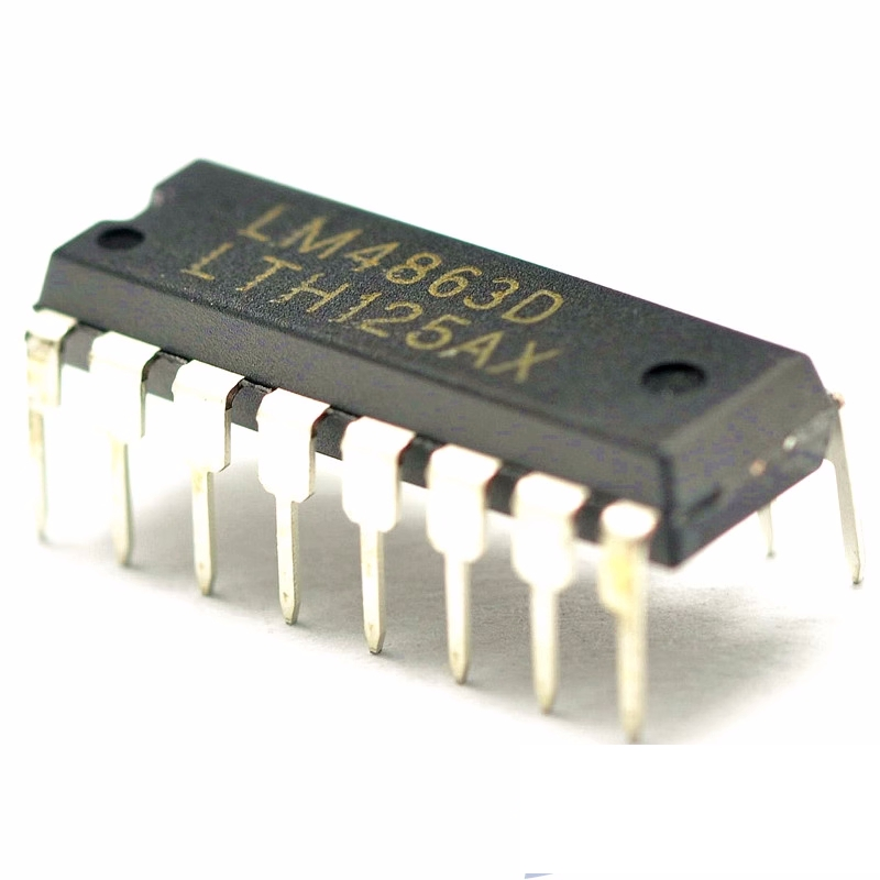 Микросхема LM4863D, аудиоусилитель, DIP-16