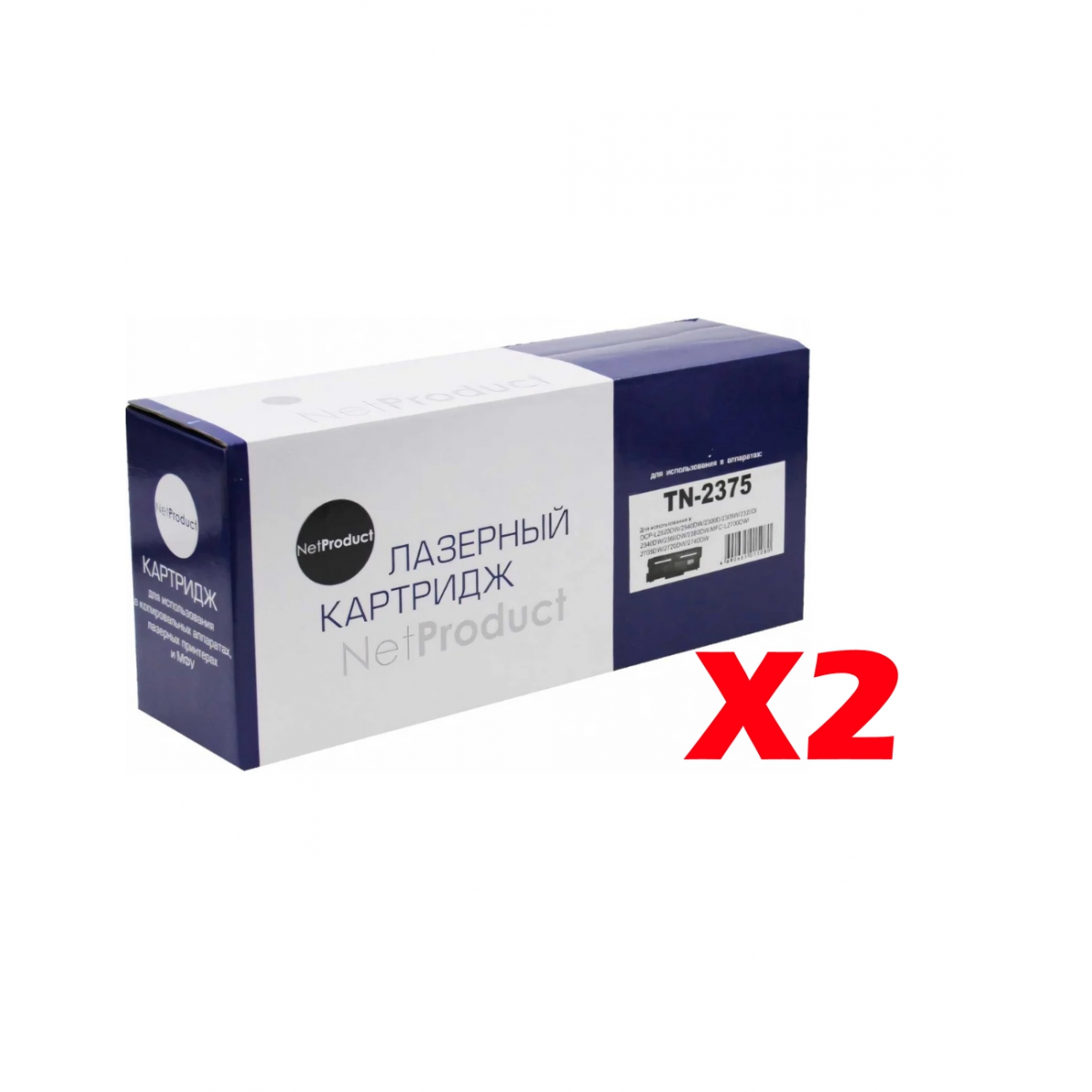 Тонер-картридж NetProduct (N-TN-2375/TN-2335)x2 (комплект) для Brother HL-L2300/2305/2320/2340, 2,6K